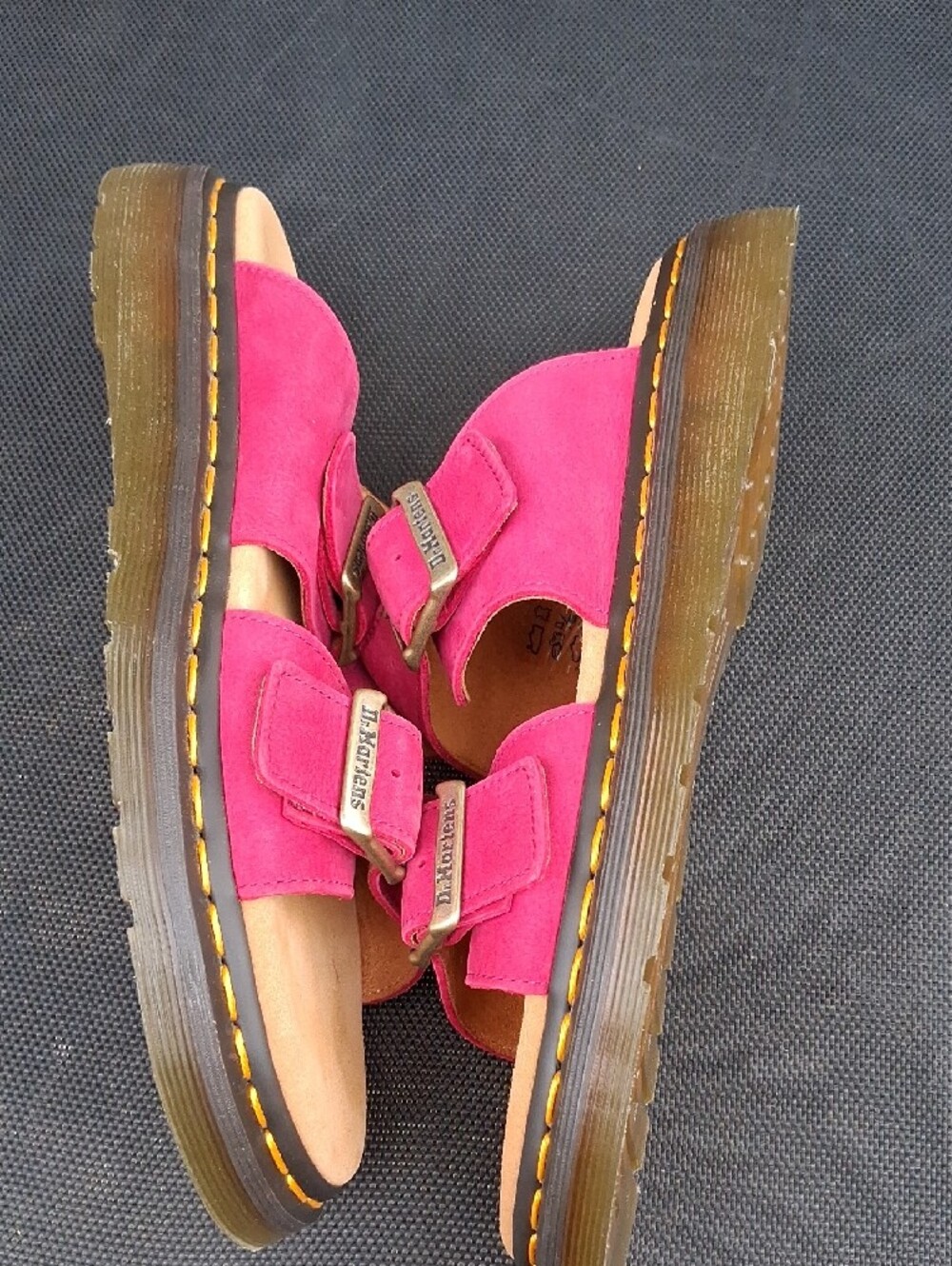 Dr. Martens Women’s Bright Fuchsia Double-Buckle Slide Sandals - Picture 11 of 16